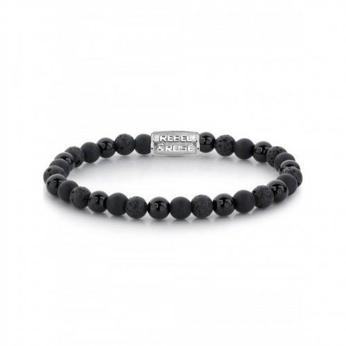 Rebel & Rose Bracelet Black Rocks RR-60033-S-L mens