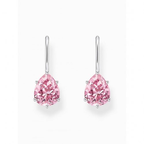 Thomas Sabo H2290-051-9 Silver dangle earring w. pink zirconia drop 