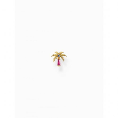 Thomas Sabo H2285-488-7 Gold-plated single stud earrings palm w. coloured stones 