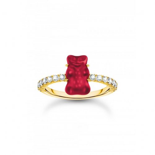 Thomas Sabo TR2459-414-10-54 Gold ring w. red Goldbears 