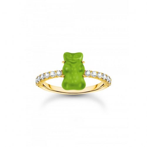 Thomas Sabo TR2459-414-6-54 Gold ring w. green Goldbears 