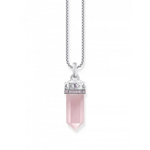 Thomas Sabo PE955-640-9 Silver pendant w. rose-coloured rose quartz crystal 