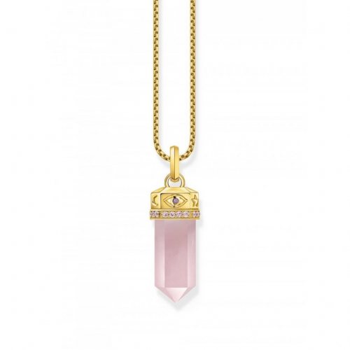 Thomas Sabo PE955-995-9 Gold-plated pendant w. rose-coloured rose quartz crystal 