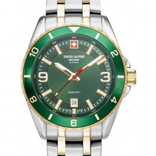 Swiss Alpine Military 7034.1144 Mens Watch Sierra two tone green 42mm 10ATM