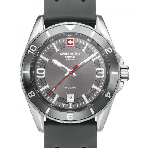 Swiss Alpine Military 7034.1832 Mens Watch Sierra silver grey 42mm 10ATM