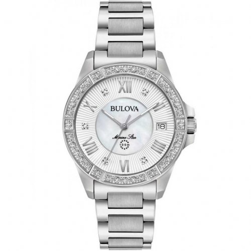 Bulova 96R232 Ladies Watch Marine Star Diamond 32mm 10ATM