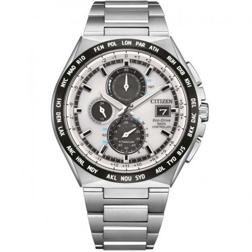 Citizen AT8238-84A Mens Watch Eco-Drive Super-Titanium radio controlled Chronograph 44mm 10ATM 