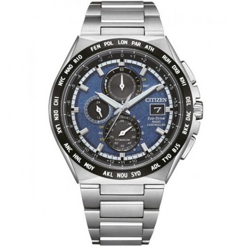 Citizen AT8238-84L Mens Watch Eco-Drive Super-Titanium radio controlled Chronograph 44mm 10ATM 