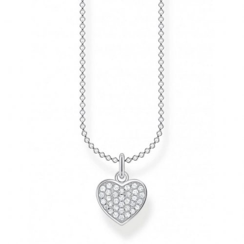 Thomas Sabo KE2046-051-14-L38V Silver Pavé Heart Necklace 36-38 cm Ladies