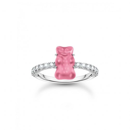 Thomas Sabo TR2459-052-9-54 Silver Ring with pink Gold Bears and Zirconia Ladies