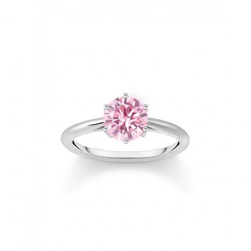 Thomas Sabo TR2474-051-9-54 Silver Ring with pink Stone in Brilliant-cut Ladies