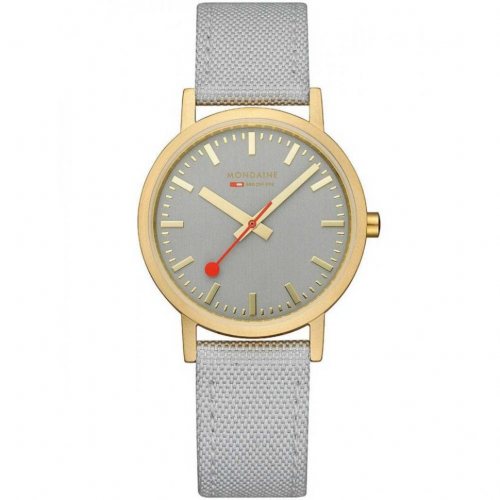 Mondaine A660.30314.80SBU Damenuhr Classic Grau und Gold 36mm 3ATM