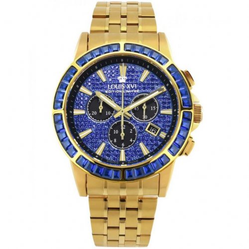 Louis XVI XLXVI1132 Mens Watch Majesté Iced Out Baguette 43mm 5ATM