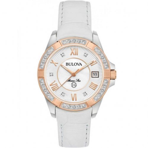 Bulova 98R233 Ladies Watch Marine Star 23 Diamonds 32mm 10ATM